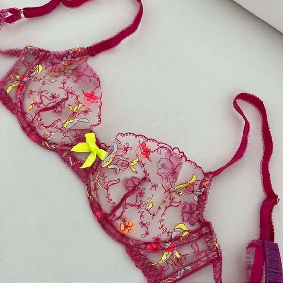 Agent Provocateur Lace Mesh Satin Trim Bra 34C - Picture 2 of 7